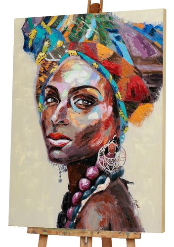 Art Canvas Chronicles "Afrikanische Frau" Acryl Gemälde
