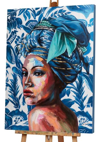 Art Canvas Chronicles "Dame in blau" Acryl Gemälde