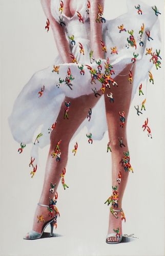 Art Canvas Chronicles "Kleid im Wind" Acryl Gemälde