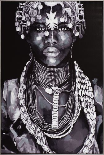 Art Canvas Chronicles "Afrikanische Schönheit mit Schmuck" Acryl Gemälde