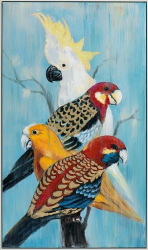 Art Canvas Chronicles "Kakadu mit Papageien" Acryl Gemälde