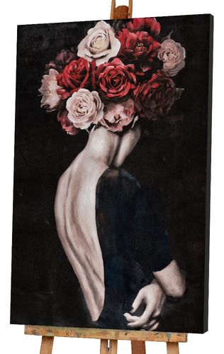Art Canvas Chronicles "Schönheit mit Rosen" Acryl Gemälde
