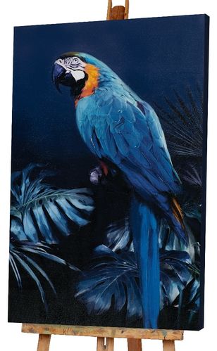 Art Canvas Chronicles "Papagei in blau II" Acryl Gemälde